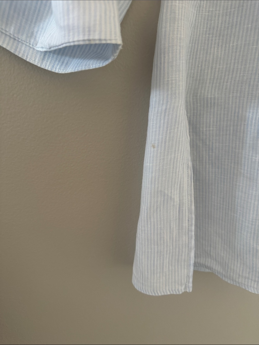 Sara Campbell The Daniella Long Linen Tunic Top Light Blue Stripe Sz Medium Chic - Picture 12 of 12